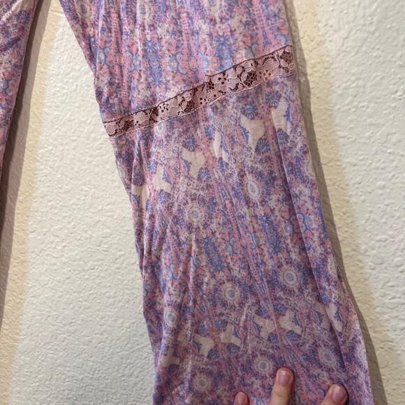 Jessica Simpson Purple Pink Patterned Robe & Cami 2-Piece Pajama Set Size Large - Picture 7 of 16